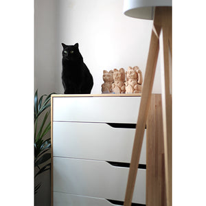 Lucky cat gato de la suerte de madera