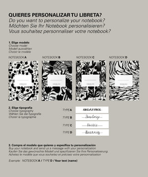 Indicaciones de personalización de la libreta de Diminuto Cielo