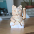 Lucky cat gato de la suerte de madera