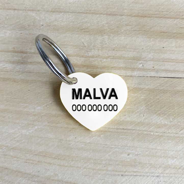 Chapas personalizadas para Mascotas - MODELO CORAZÓN