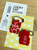 LLAVERO DE LA SUERTE LUCKY CAT ROJO