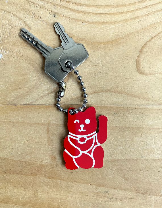 LLAVERO DE LA SUERTE LUCKY CAT ROJO