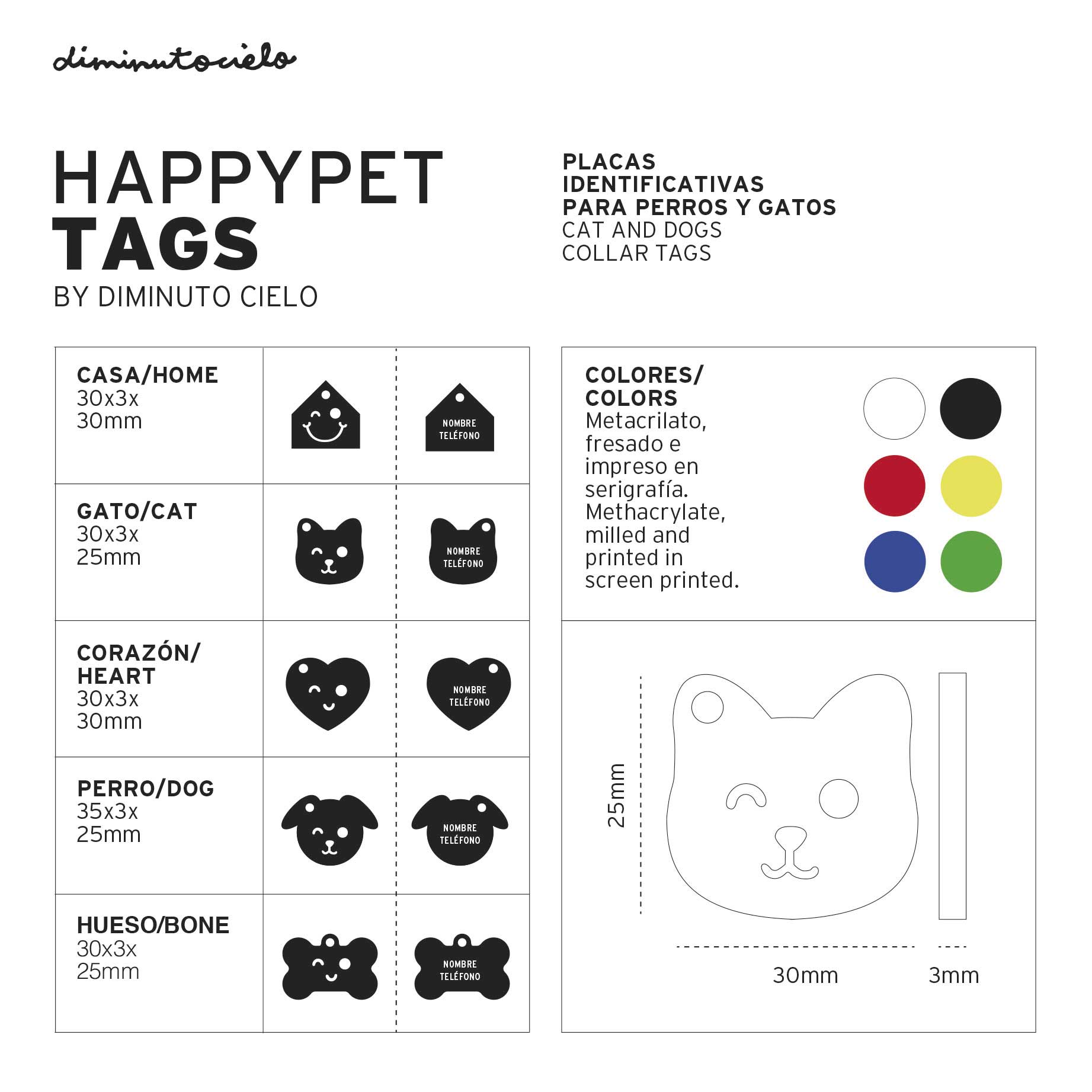 Chapas personalizadas para Mascotas - MODELO CASA